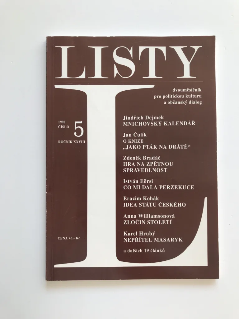 Listy 5/1998 (Dvouměsíčník pro politickou kulturu a občanský dialog)
