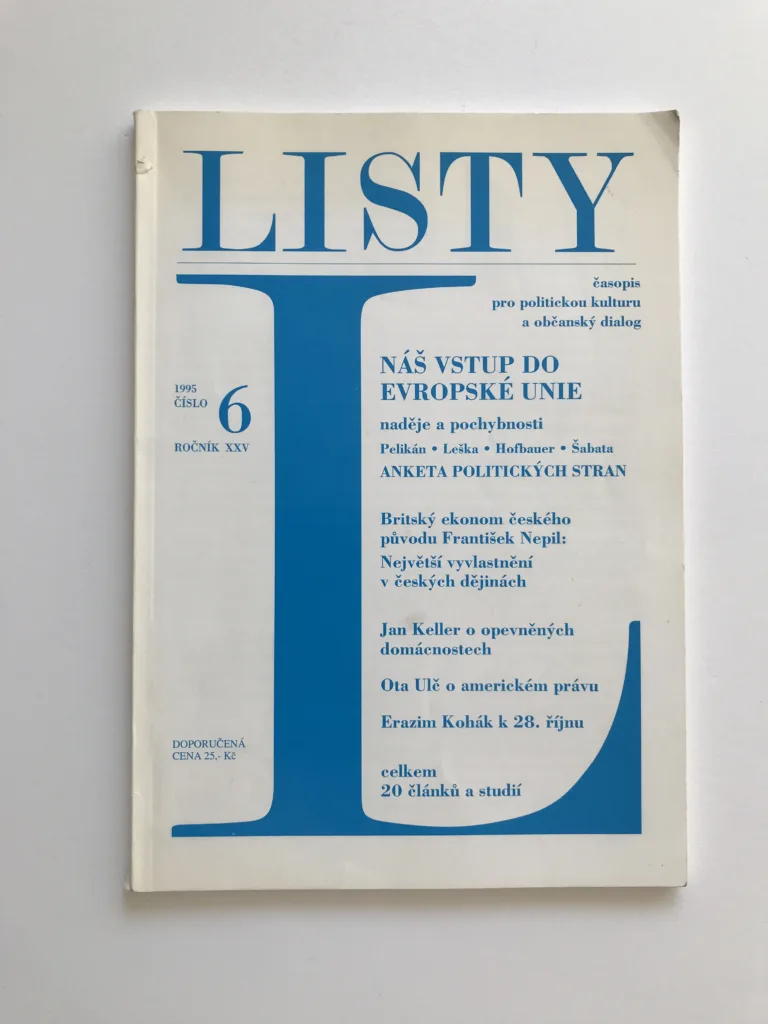 Listy 6/1995 (Dvouměsíčník pro politickou kulturu a občanský dialog)