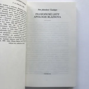 Filozofické listy / Apologie bláznova, Petr Jakovlevič Čaadajev