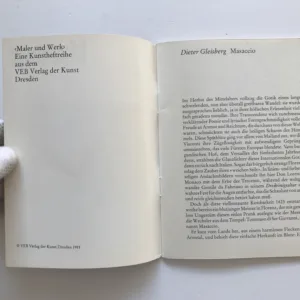 Masaccio – Maler und Werk, Dieter Gleisberg