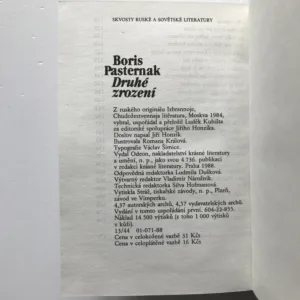 Druhé zrození, Boris Pasternak, Romana Králová