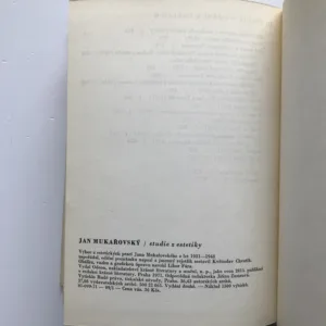 Studie z estetiky, Jan Mukařovský