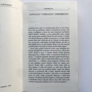 Pěvci lásky, Catullus, Tibullus, Propertius