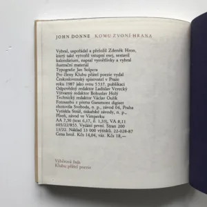Komu zvoní hrana, John Donne