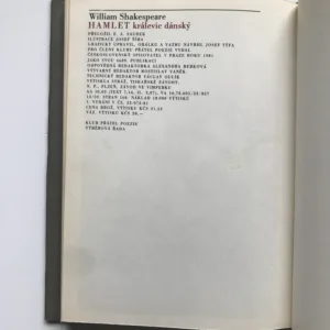 Hamlet, kralevic dánský, William Shakespeare, Josef Šíma