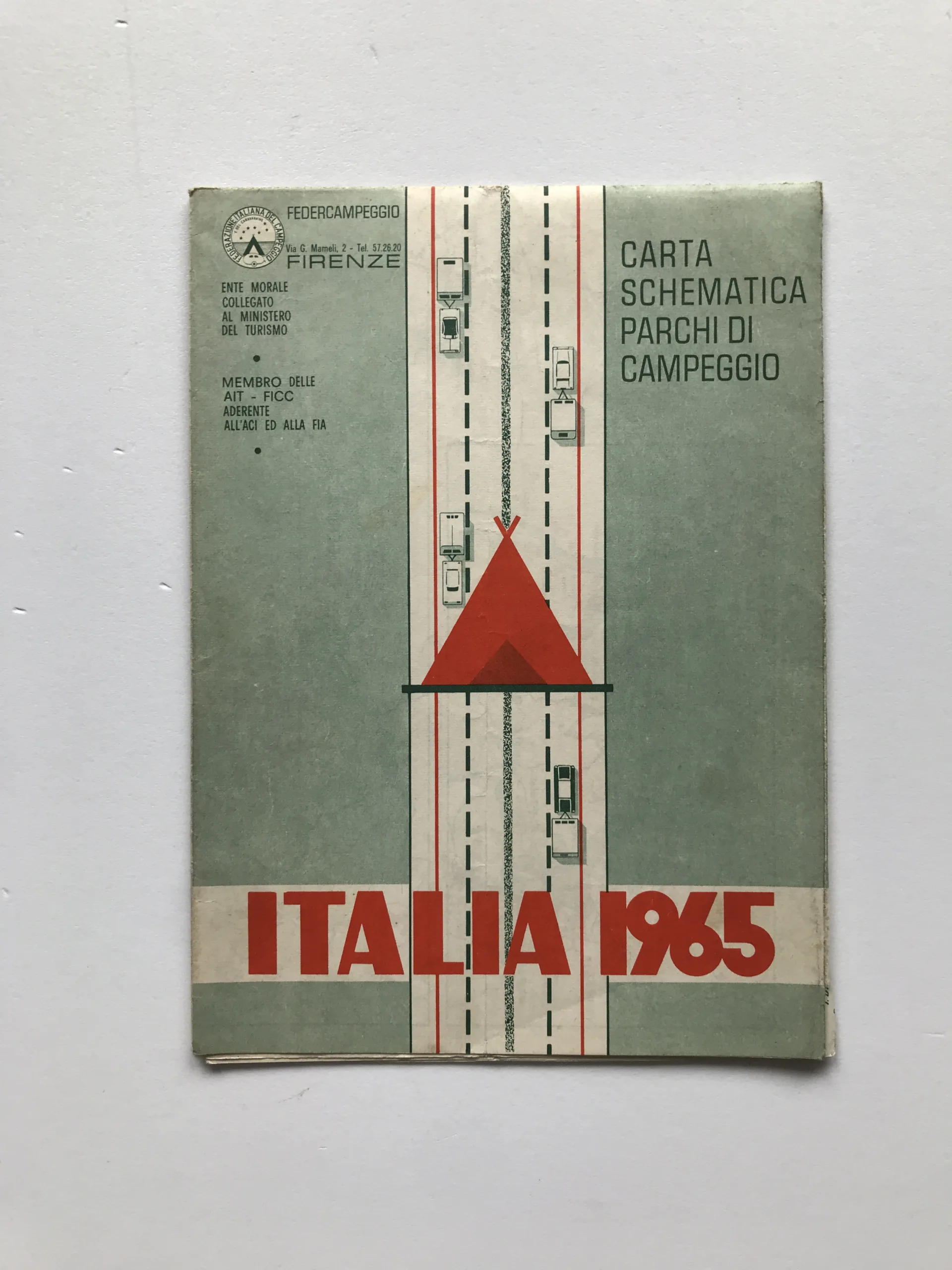 Italia 1965 (Carta schematica parchi di campeggio)