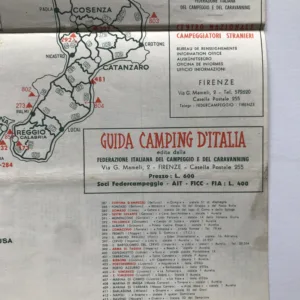 Italia 1965 (Carta schematica parchi di campeggio)