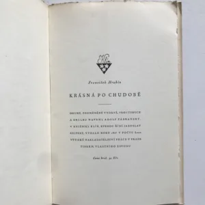 Krásná po chudobě, František Hrubín