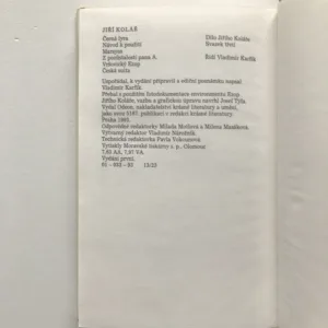 Černá lyra / Návod k upotřebení / Marsyas / Z pozůstalosti pana A. / Vršovický Ezop / Česká suita, Jiří Kolář