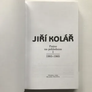 Psáno na pohlednice I (1983-1985), Jiří Kolář