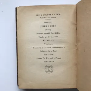 Píseň o vrbě (Prósy), Viktor Dyk