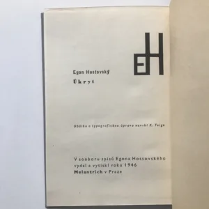 Úkryt, Egon Hostovský