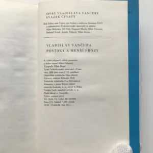 Povídky a menší prózy, Vladislav Vančura