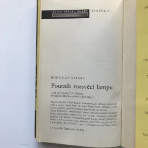 Poutník rozsvěcí lampu (Jak žil a tvořil J. B. Foerster), Bohuslav Taraba