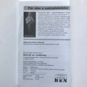 MATLAB pro začátečníky, Karel Zaplatílek, Bohuslav Doňar