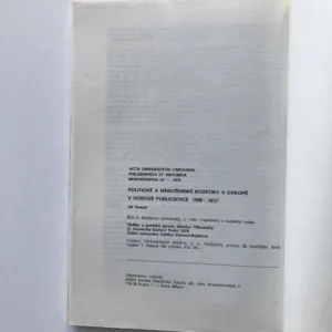 Politické a náboženské rozpory v Evropě v dobové publicistice 1590-1617, Jiří Hrubeš