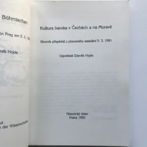 Kultura baroka v Čechách a na Moravě (Sborník příspěvků z pracovního zasedání 5. 3. 1991)