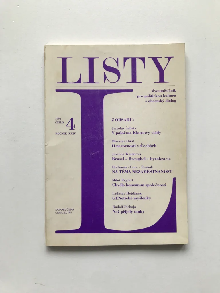 Listy 4/1994 (Dvouměsíčník pro politickou kulturu a občanský dialog)