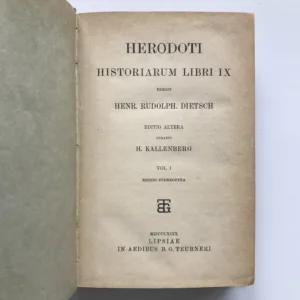 Historiarum Libri IX., Vol. I, Hérodotos, Heinrich Rudolf Dietsch, Hermann Kallenberg