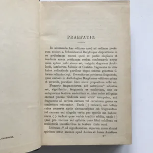 Anthologia lyrica sive lyricorum graecorum veterum praeter Pindarum reliquiae potiores, Eduard Hiller