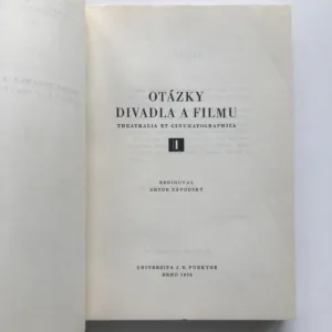 Otázky divadla a filmu I. (Theatralia et cinematographica), Artur Závodský, kolektiv autorů