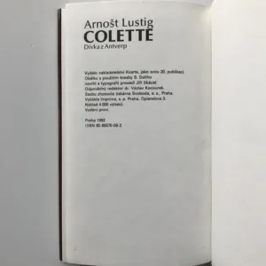 Colette (Dívka z Antverp), Arnošt Lustig