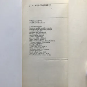 Tajemství psychologie, J. L. Kolominskij