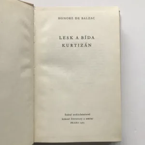 Lesk a bída kurtizán, Honoré de Balzac