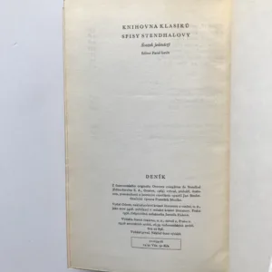 Deník (Výbor z deníkových zápisků z let 1801-1842), Stendhal