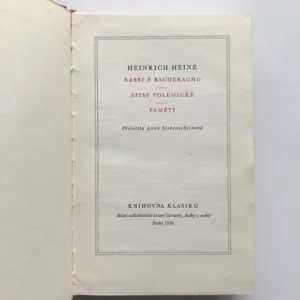 Rabbi z Bacherachu / Spisy polemické / Paměti, Heinrich Heine