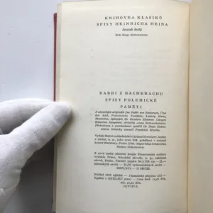 Rabbi z Bacherachu / Spisy polemické / Paměti, Heinrich Heine