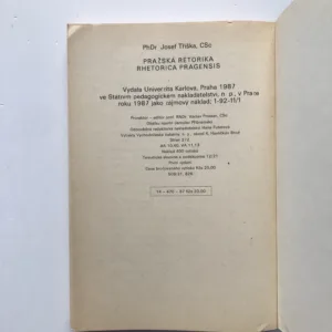 Pražská rétorika / Rhetorica Pragensis, Josef Tříška