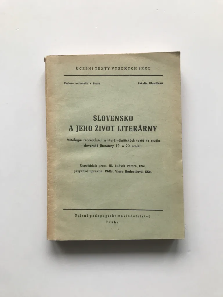 Slovensko a jeho život literárny, Ludvík Patera, Viera Budovičová