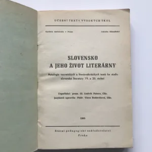 Slovensko a jeho život literárny, Ludvík Patera, Viera Budovičová