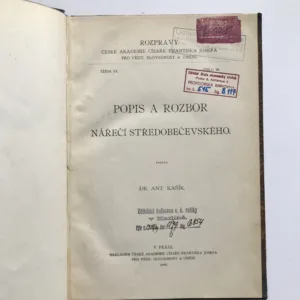 Popis a rozbor nářečí středobečevského, Antonín Kašík