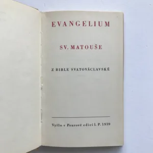 Evangelium sv. Matouše z bible Svatováclavské