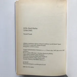 JUDr. Emil Hácha (1938-1945), Tomáš Pasák