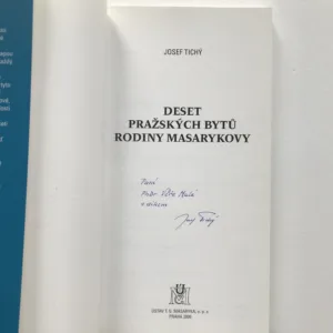 Deset pražských bytů rodiny Masarykovy (podpis autora), Josef Tichý