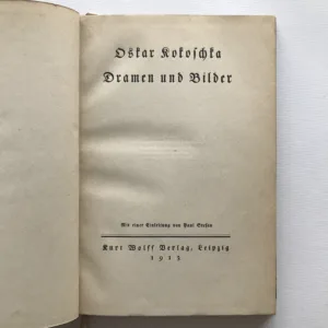 Dramen und Bilder, Oskar Kokoschka