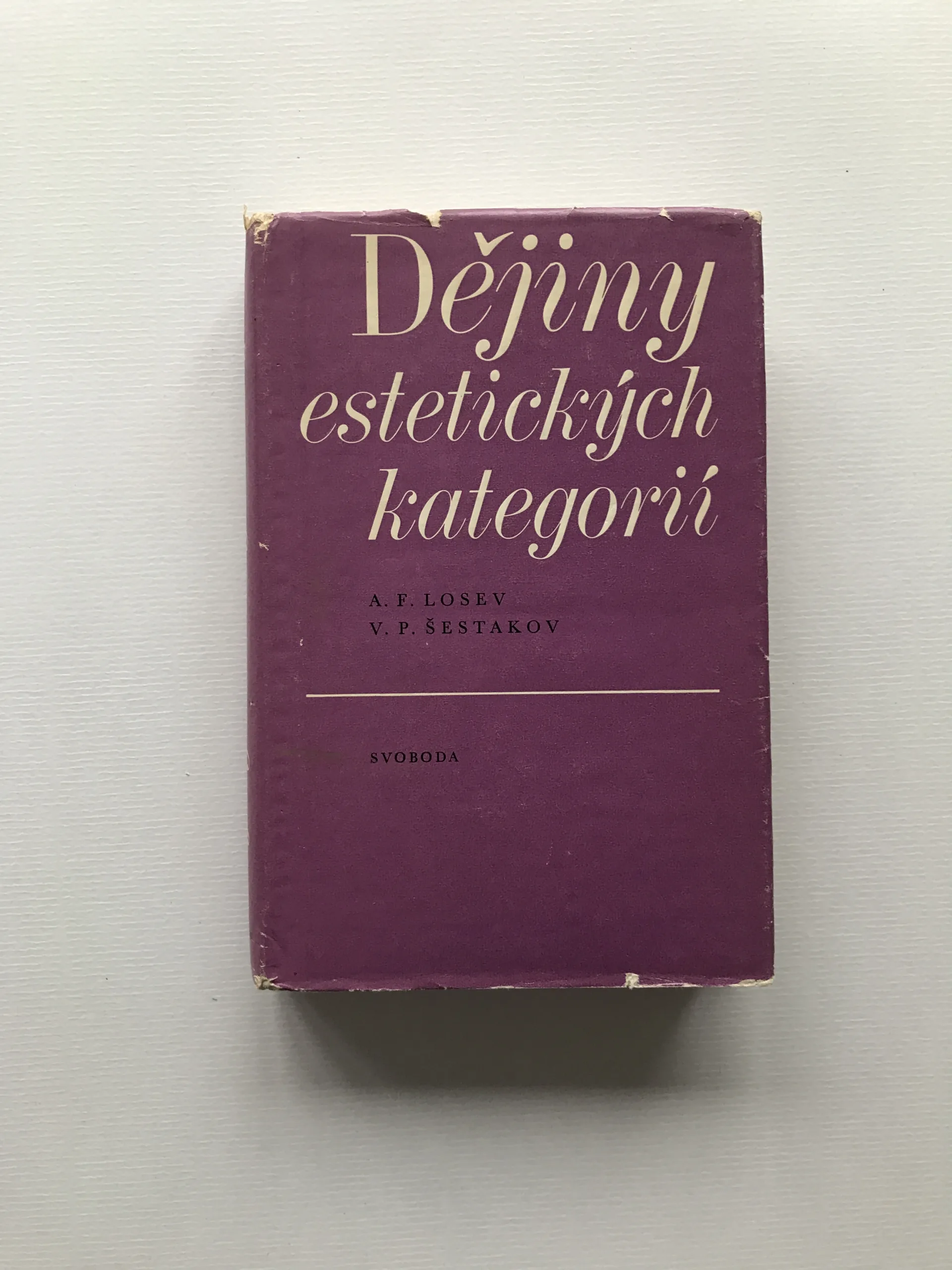 Dějiny estetických kategorií, A. F. Losev, V. P. Šestakov