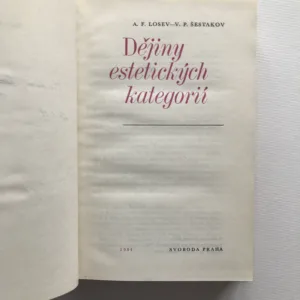 Dějiny estetických kategorií, A. F. Losev, V. P. Šestakov