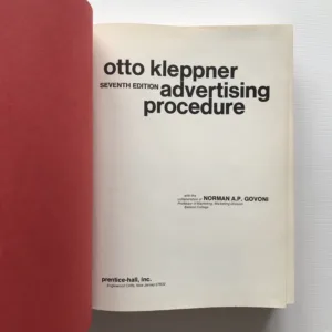 Advertising Procedure, Otto Kleppner, Norman A. P. Govoni