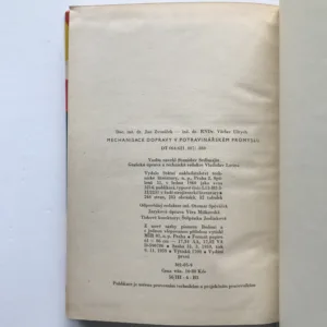 Mechanisace dopravy v potravinářském průmyslu, Jan Zvoníček, Václav Ulrych