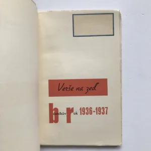 Verše na zeď (Básníkův rok 1936-1937), kolektiv autorů, Vincy Schwarz, Franta Bidlo, Ladislav Sutnar