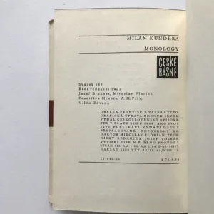 Monology, Milan Kundera