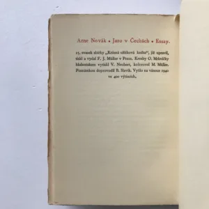 Jaro v Čechách, Arne Novák