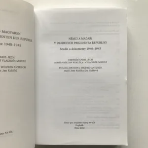 Němci a Maďaři v dekretech prezidenta republiky (Studie a dokumenty 1940-1945), Karel Jech, Jan Kuklík, Vladimír Mikule