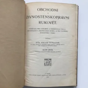 Obchodní a živnostenskoprávní rukověť, Václav Schuster, Alois Jirák