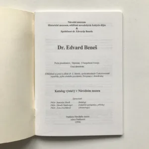 Katalog výstavy k poctě prezidenta Edvarda Beneše