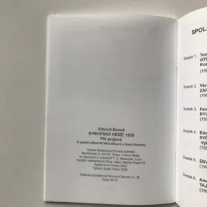 Evropská krize 1938 (Pět projevů), Edvard Beneš